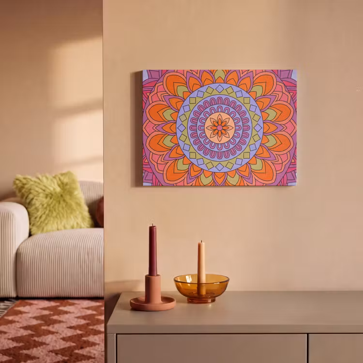 Mandala - Cirkel - Abstract - Kleurrijk - Patroon PET vilt klein -sfeer1