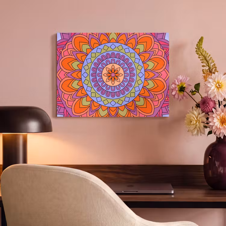 Mandala - Cirkel - Abstract - Kleurrijk - Patroon PET vilt klein -sfeer3