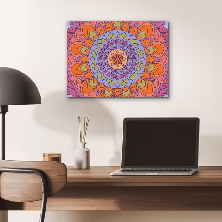 Mandala - Cirkel - Abstract - Kleurrijk - Patroon PET vilt klein -sfeer5