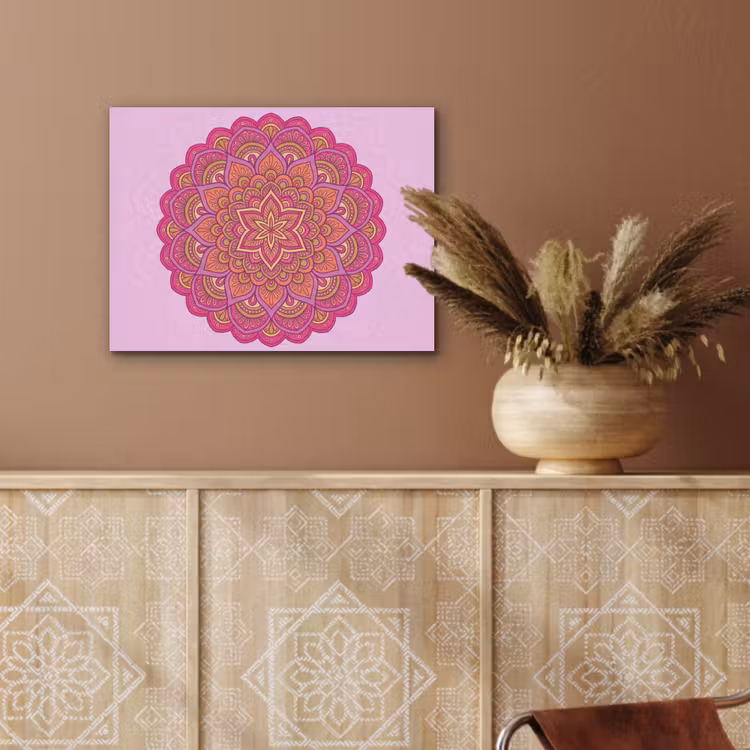 Mandala - Cirkel - Spiritueel - Oosters - Roze PET vilt klein -sfeer4
