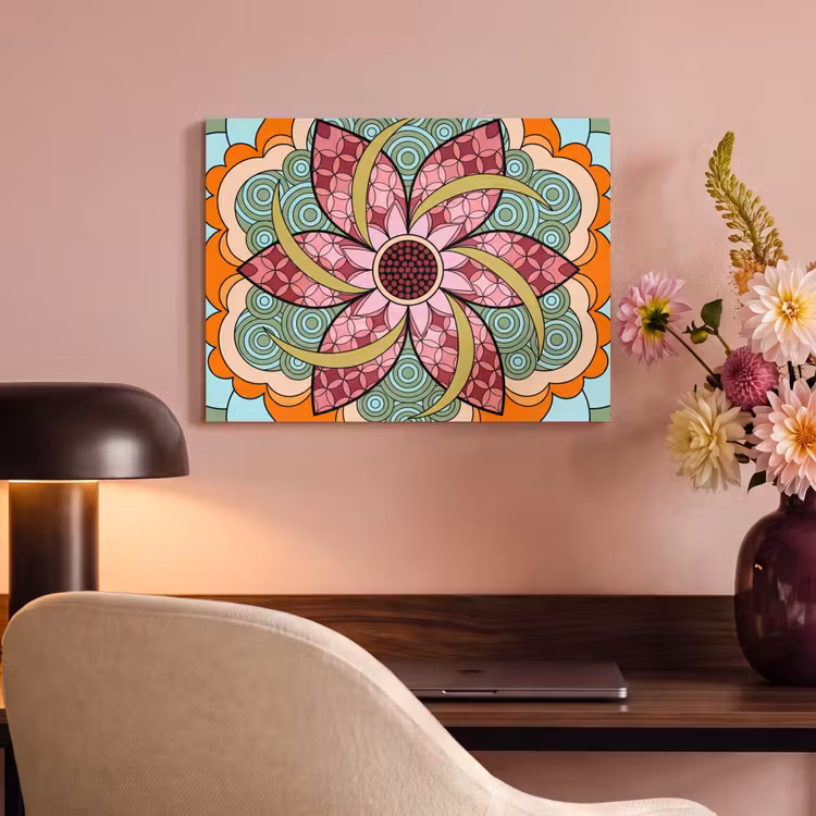 Mandala - Geometrisch - Kunst - Decoratief - Kleurrijk PET vilt klein -sfeer3