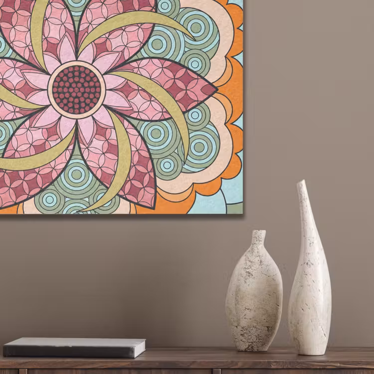 Mandala - Geometrisch - Kunst - Decoratief - Kleurrijk PET vilt klein -sfeer6_closeup