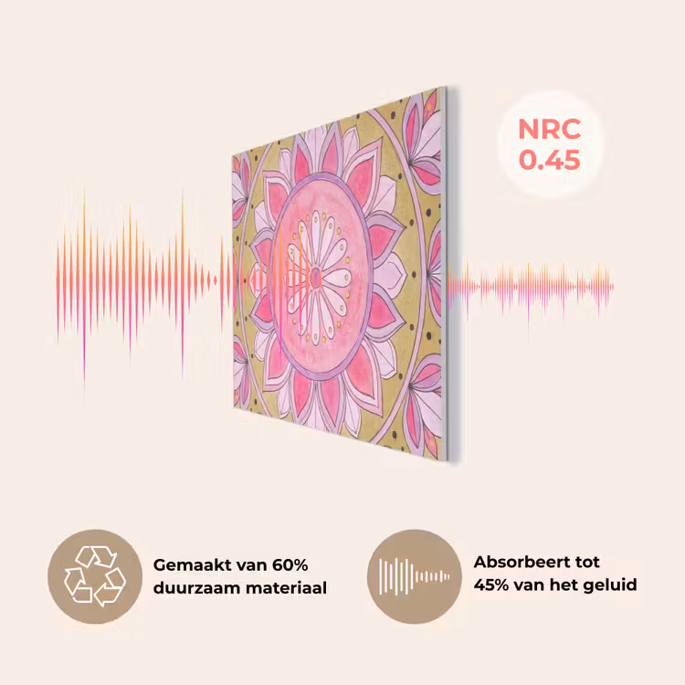 Mandala - Patroon - Kunst - Aquarel - Roze PET vilt klein -USP_NL