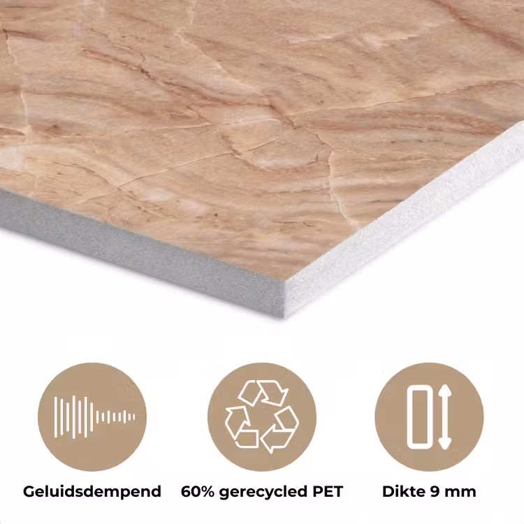 Marmer - Ader - Natuur - Abstract - Beige PET vilt klein -closeup_NL