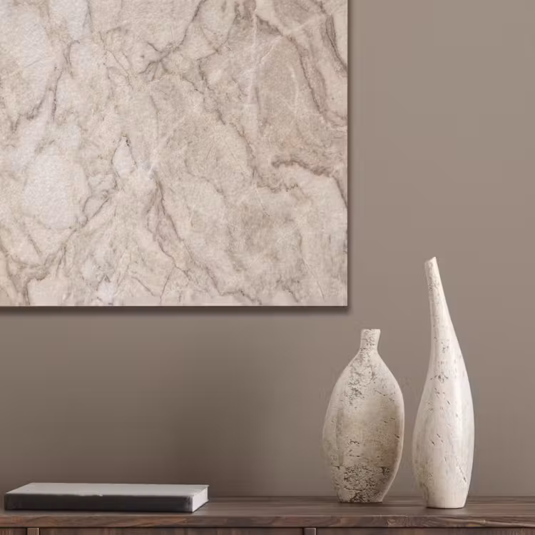 Marmer - Aderen - Textuur - Beige - Modern PET vilt klein -sfeer6_closeup