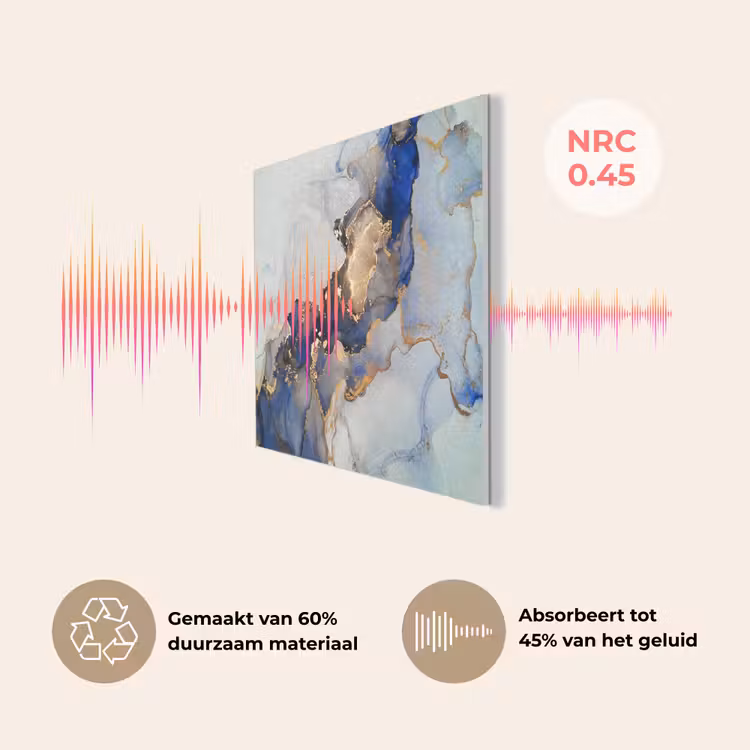 Marmer - Blauw - Goud PET vilt klein -USP_NL