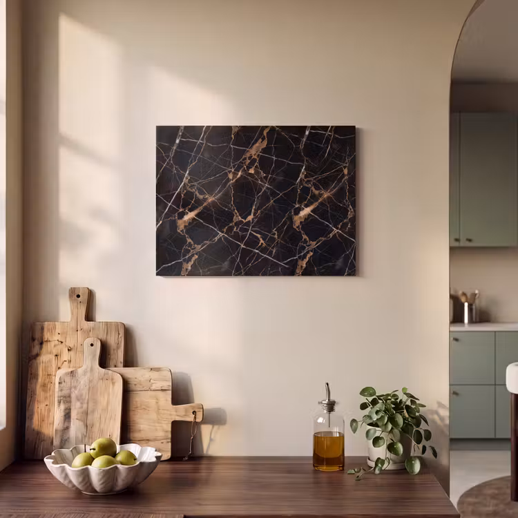 Marmer - Goud - Abstract - Zwart PET vilt klein -sfeer2