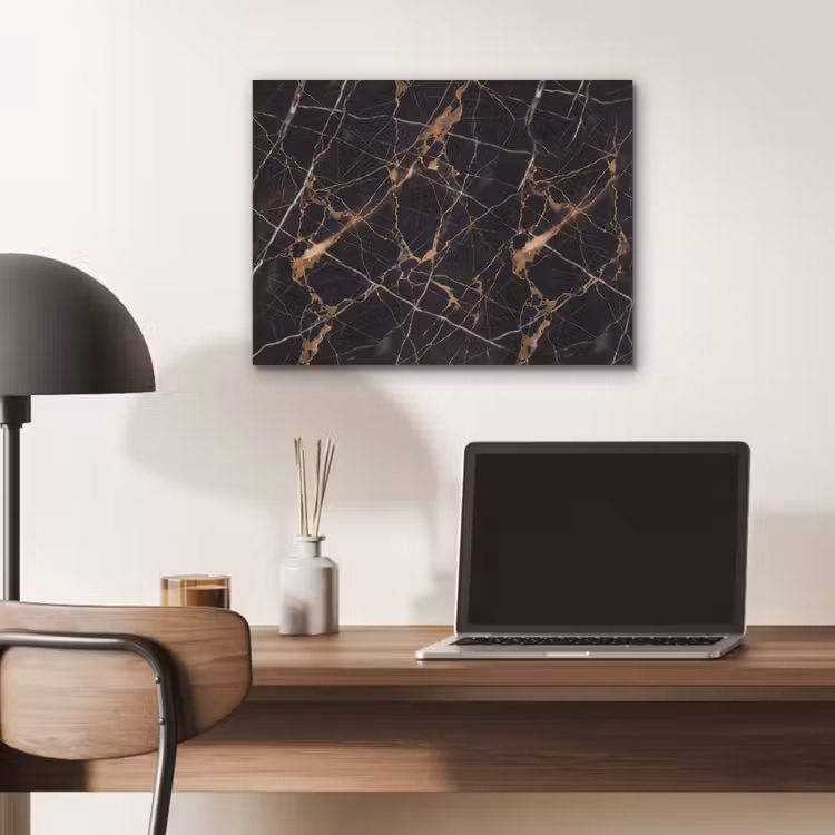 Marmer - Goud - Abstract - Zwart PET vilt klein -sfeer5