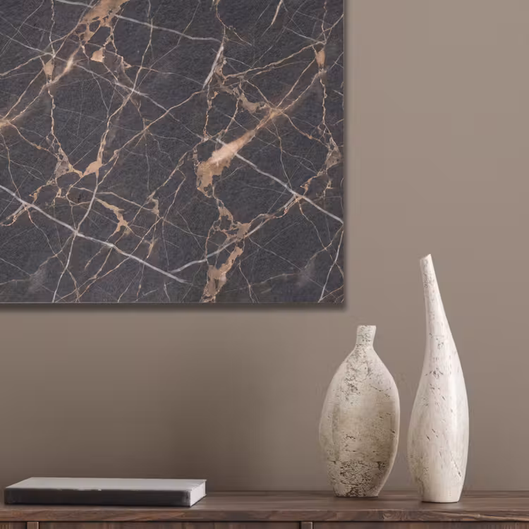 Marmer - Goud - Abstract - Zwart PET vilt klein -sfeer6_closeup