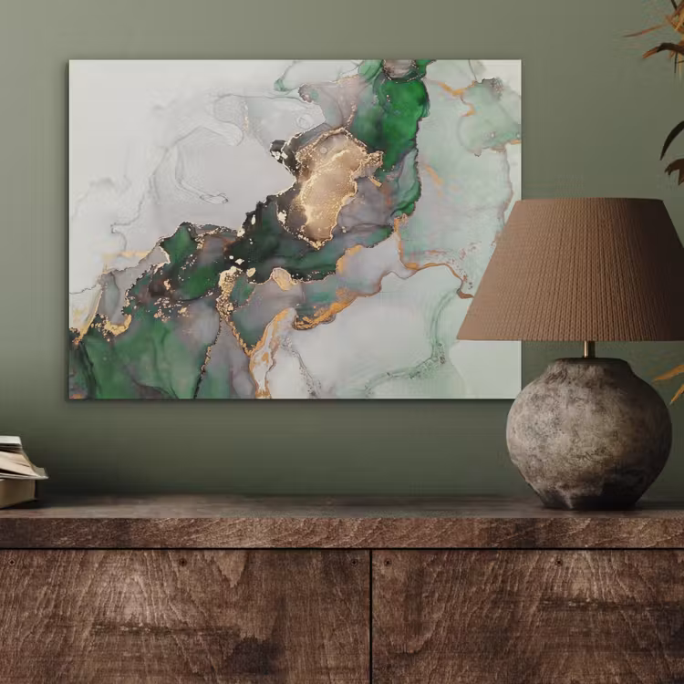 Marmer - Goud - Groen - Luxe PET vilt klein -sfeer2