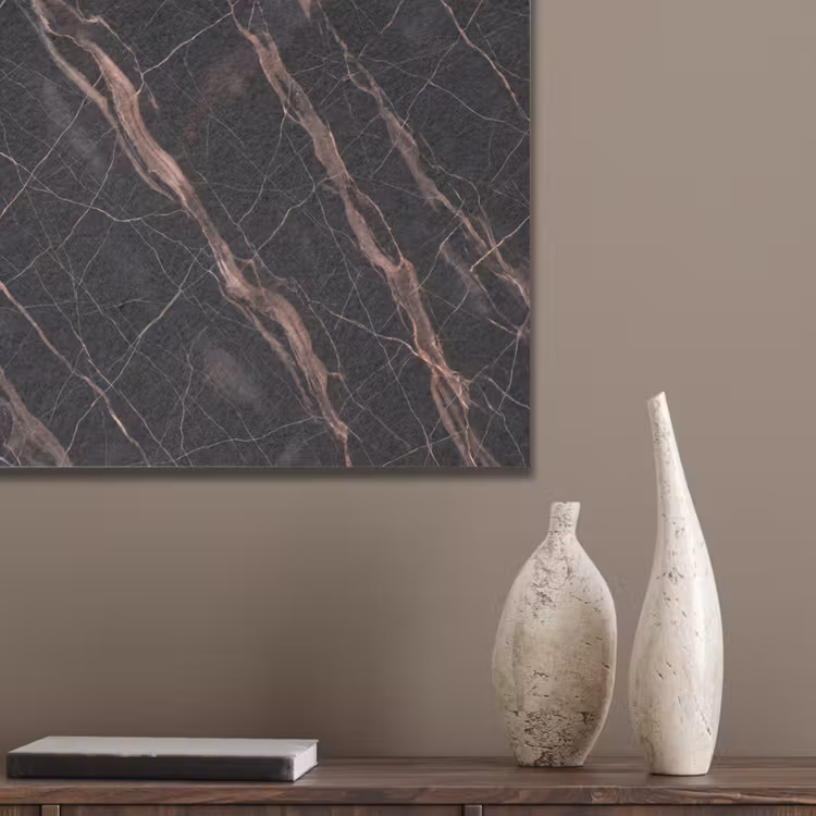 Marmer - Goud - Patroon - Luxe - Zwart PET vilt klein -sfeer6_closeup