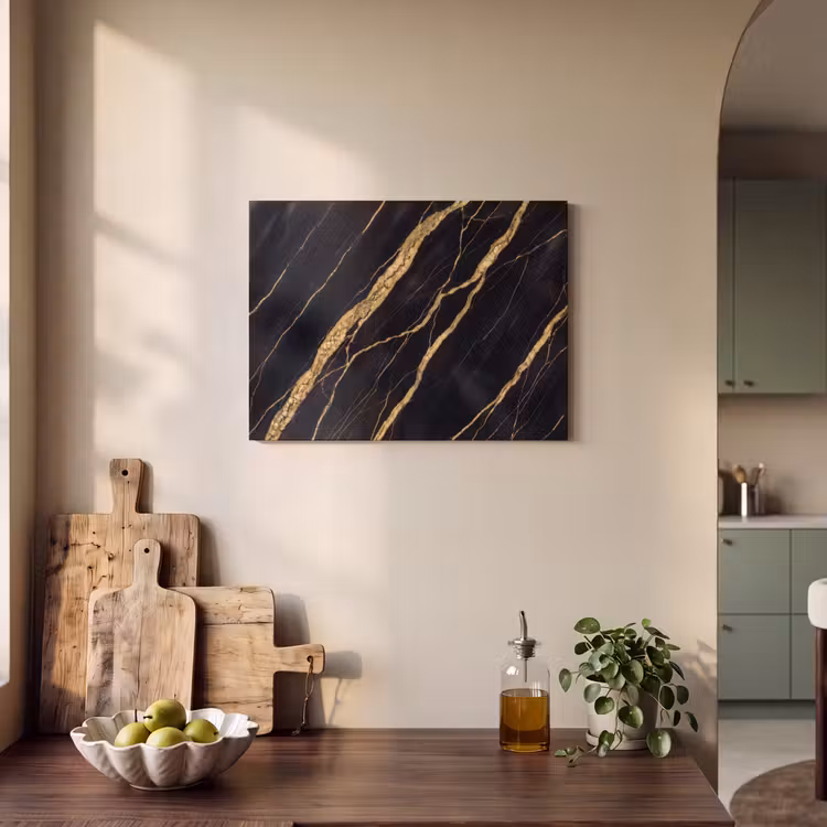 Marmer - Goud - Textuur - Abstract - Zwart PET vilt klein -sfeer2