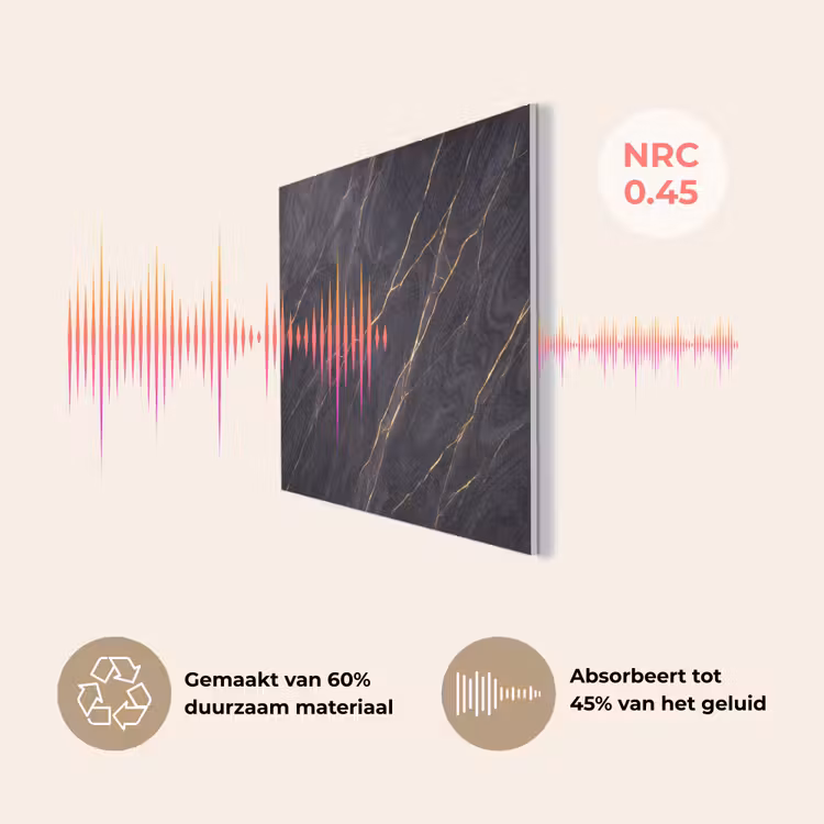 Marmer - Goudaders - Abstract - Modern - Zwart PET vilt klein -USP_NL