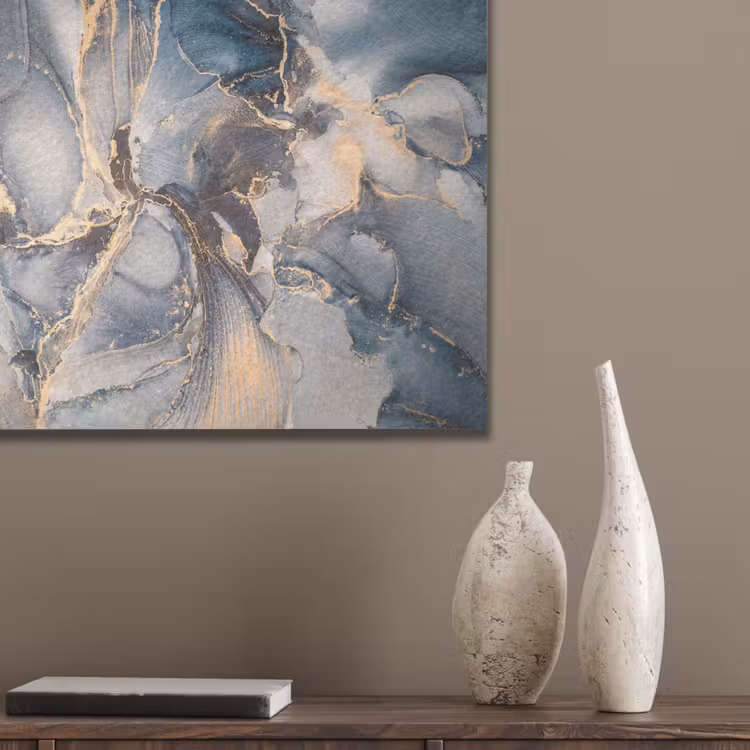Marmer - Grijs - Blauw - Luxe - Goud PET vilt klein -sfeer6_closeup