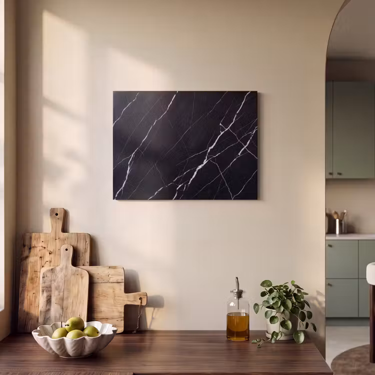 Marmer - Patroon - Abstract - Modern - Zwart PET vilt klein -sfeer2