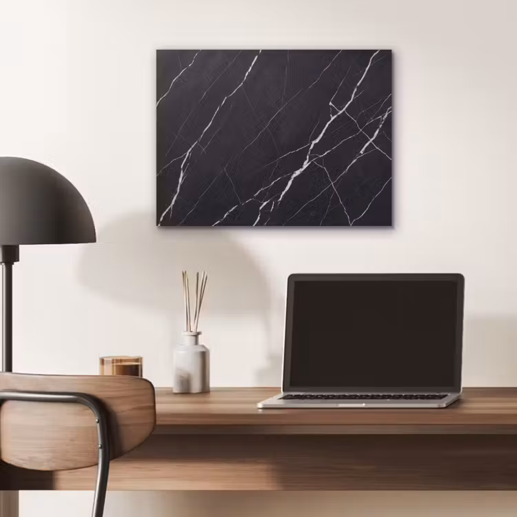 Marmer - Patroon - Abstract - Modern - Zwart PET vilt klein -sfeer5