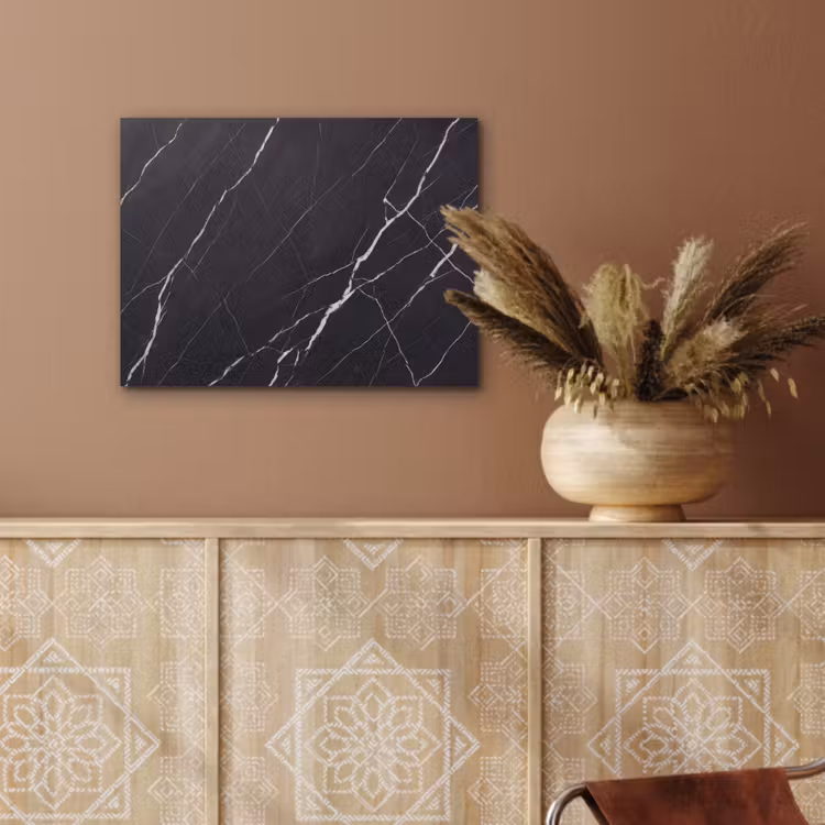 Marmer - Patroon - Abstract - Modern - Zwart PET vilt klein -sfeer4