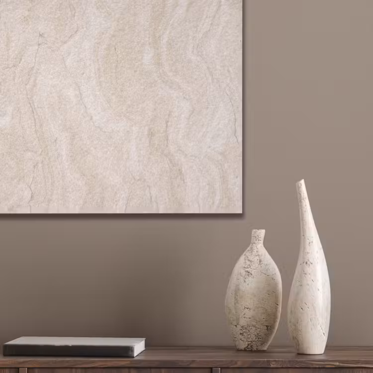 Marmer - Patroon - Beige - Steen - Abstract PET vilt klein -sfeer6_closeup