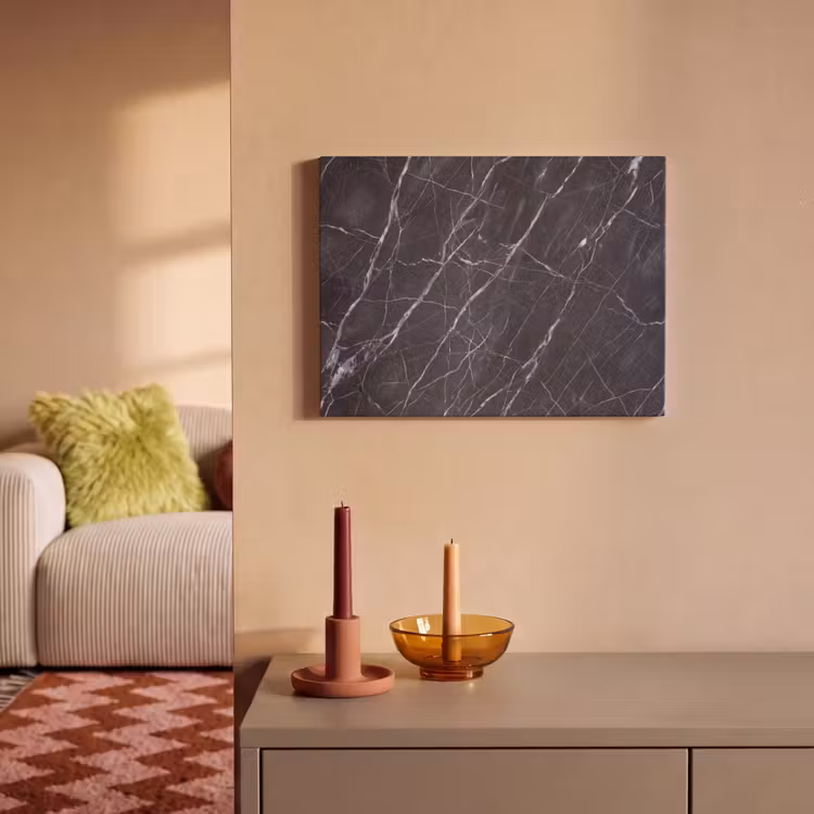 Marmer - Patroon - Modern - Zwart - Wit PET vilt klein -sfeer1