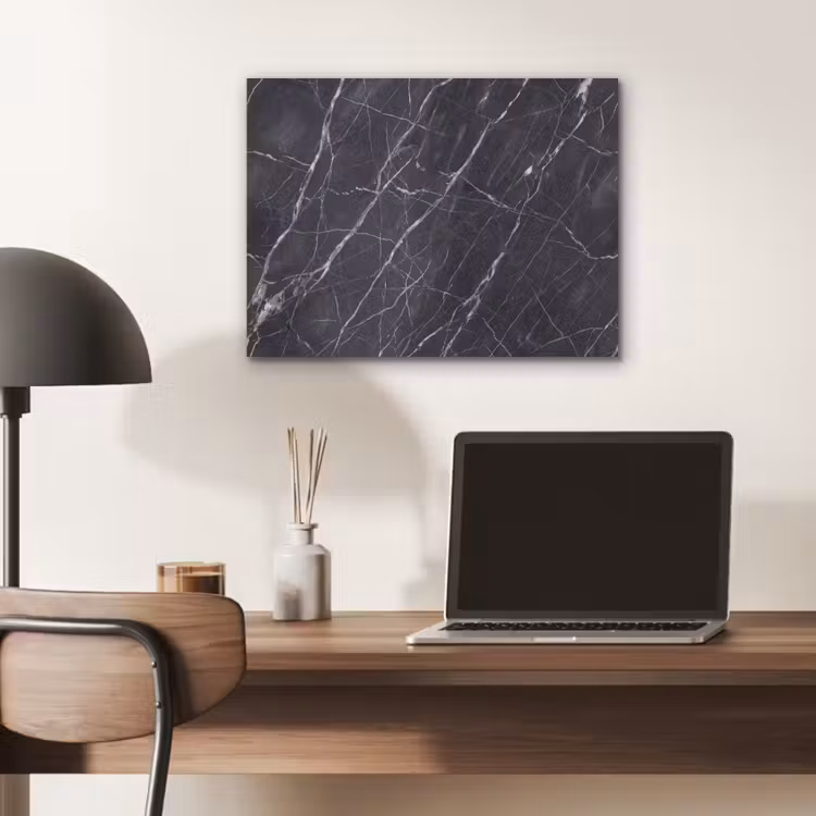 Marmer - Patroon - Modern - Zwart - Wit PET vilt klein -sfeer5