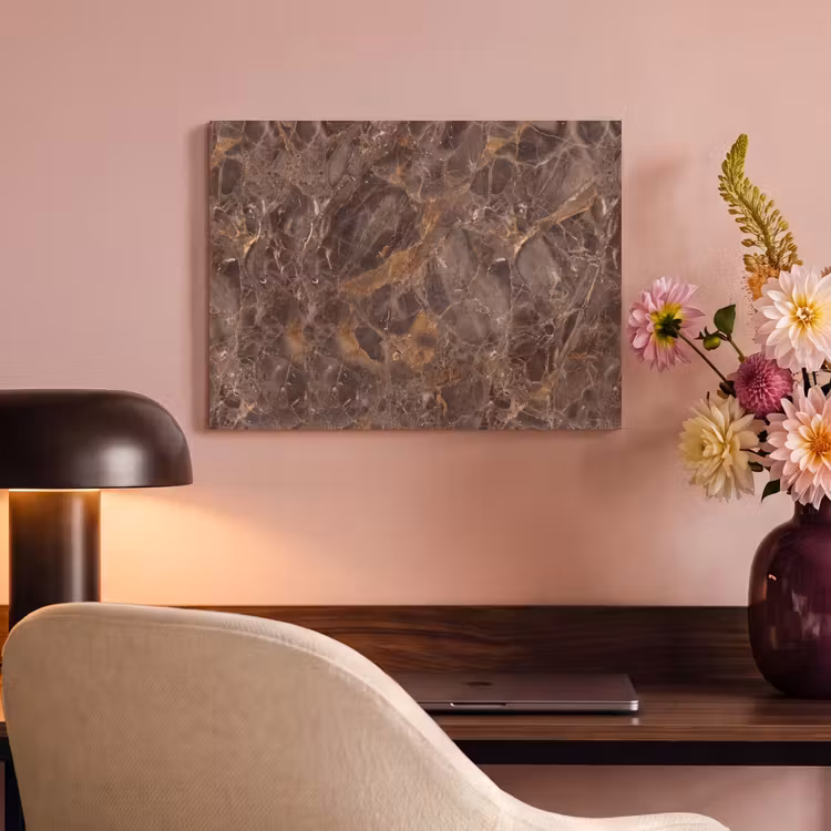 Marmer - Patroon - Natuur - Bruin - Goud PET vilt klein -sfeer3