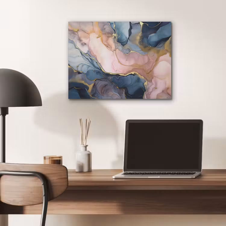 Marmer - Roze - Blauw PET vilt klein -sfeer5