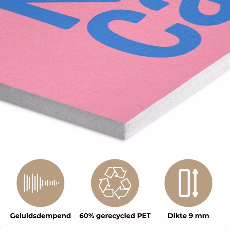 Memories - Roze - Blauw - Quote PET vilt klein -closeup_NL