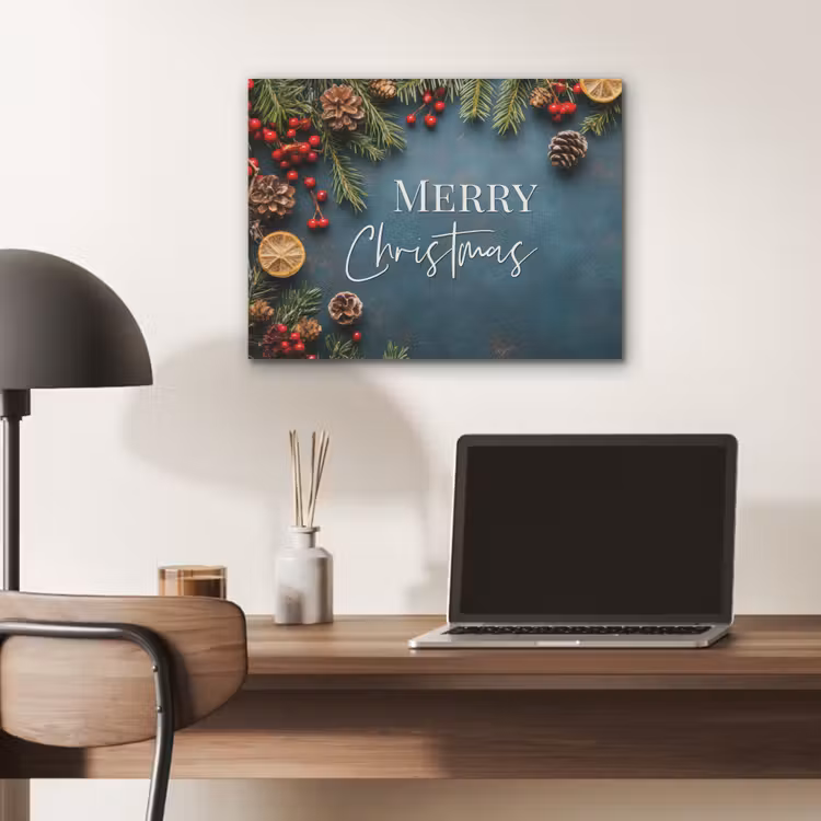 Merry Christmas - Blauw - Kerst - Winter PET vilt klein -sfeer5