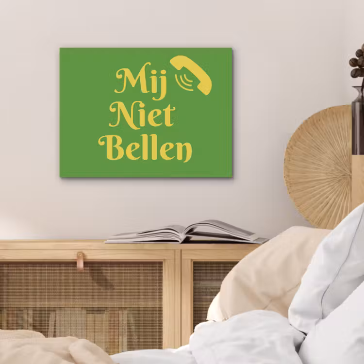 Mij niet bellen - Telefoon - Groen PET vilt klein -sfeer3