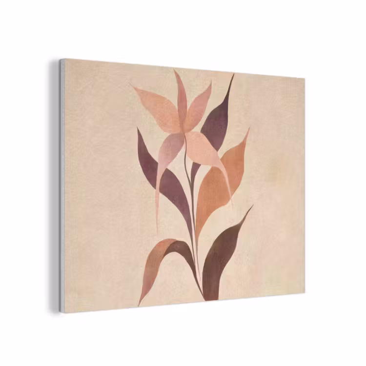 Minimalistisch - Bloem - Bladeren - Beige PET vilt klein -3d