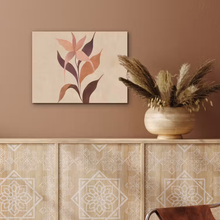 Minimalistisch - Bloem - Bladeren - Beige PET vilt klein -sfeer4