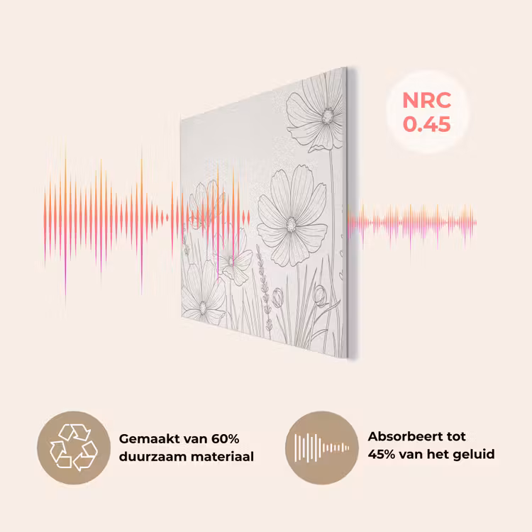 Minimalistisch - Modern - Bloemen - Beige PET vilt klein -USP_NL