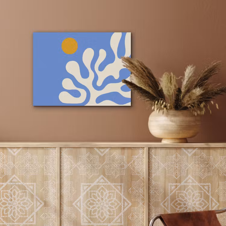 Minimalistisch - Organisch patroon - Blauw PET vilt klein -sfeer4