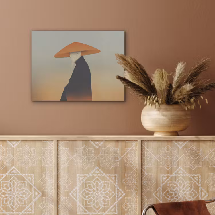 Minimalistisch - Silhouet - Oranje PET vilt klein -sfeer4