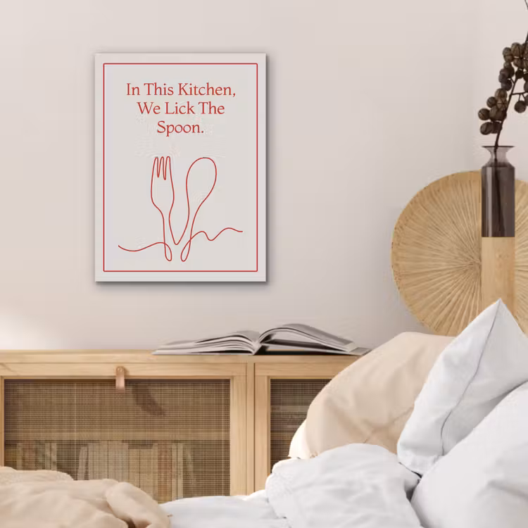 Minimalistisch - Vork - Lepel - Lijntekening PET vilt klein -sfeer3