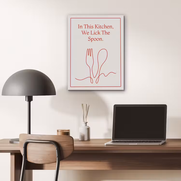 Minimalistisch - Vork - Lepel - Lijntekening PET vilt klein -sfeer5
