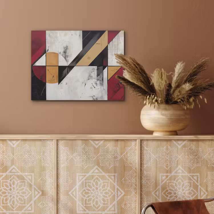 Modern - Abstract - Geometrisch - Rood - Industrieel PET vilt klein -sfeer4
