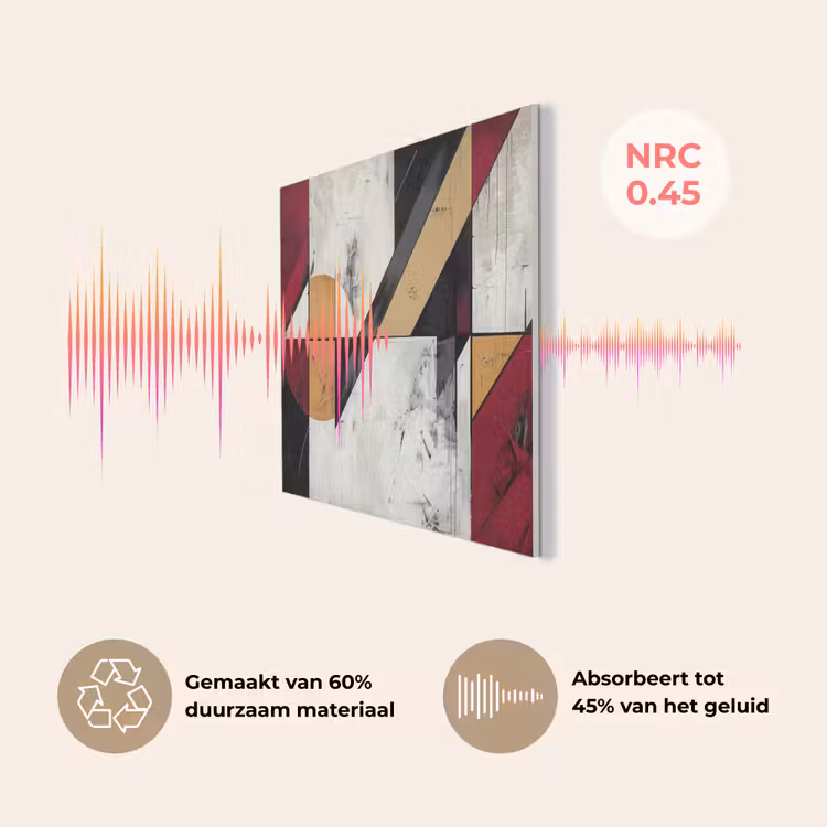 Modern - Abstract - Geometrisch - Rood - Industrieel PET vilt klein -USP_NL
