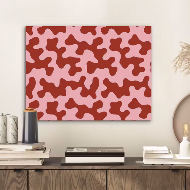 Modern - Abstract - Rood PET vilt klein 837 -sfeer1