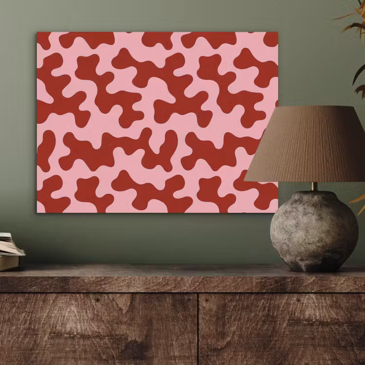 Modern - Abstract - Rood PET vilt klein 837 -sfeer2