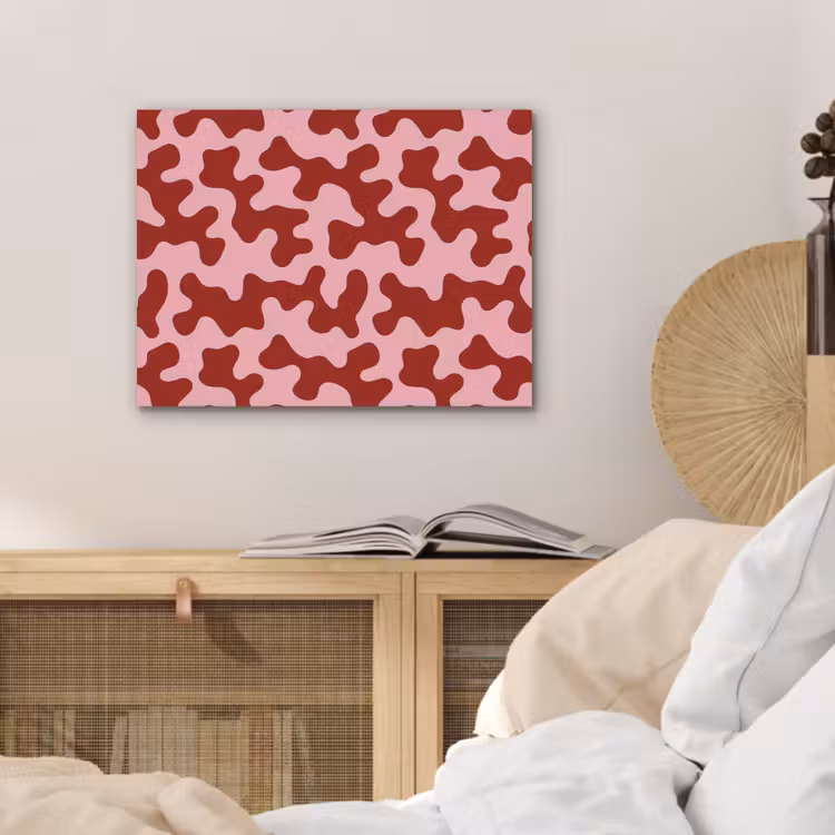 Modern - Abstract - Rood PET vilt klein 837 -sfeer3