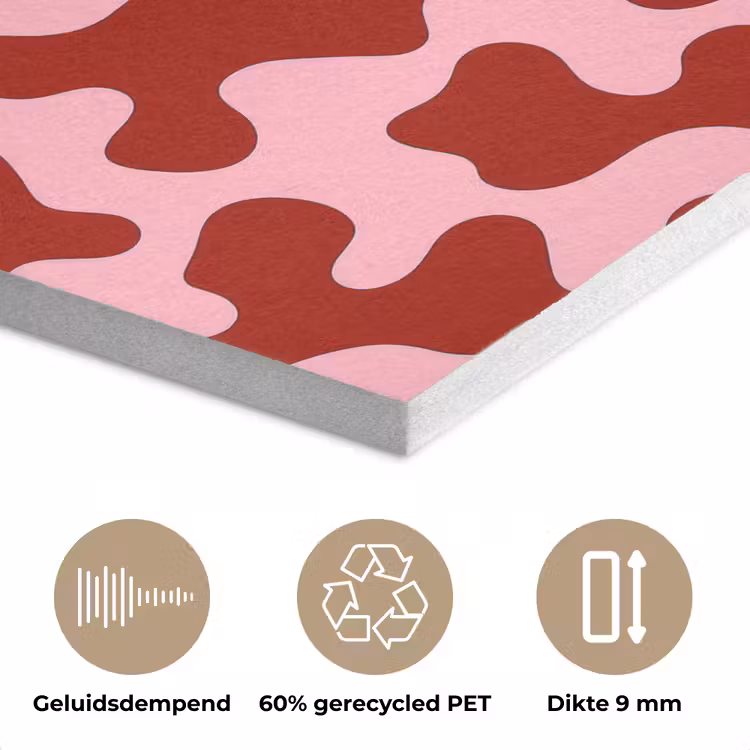Modern - Abstract - Rood PET vilt klein 837 -closeup_NL