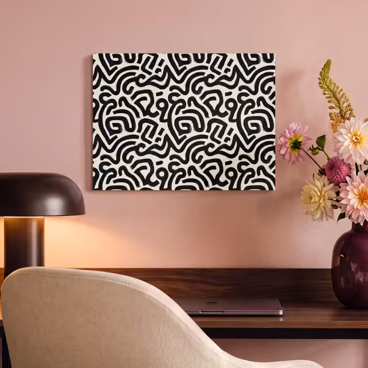 Modern - Abstract - Zwart PET vilt klein 837 -sfeer3