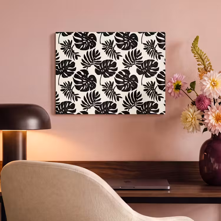 Modern - Monstera - Zwart PET vilt klein 837 -sfeer3