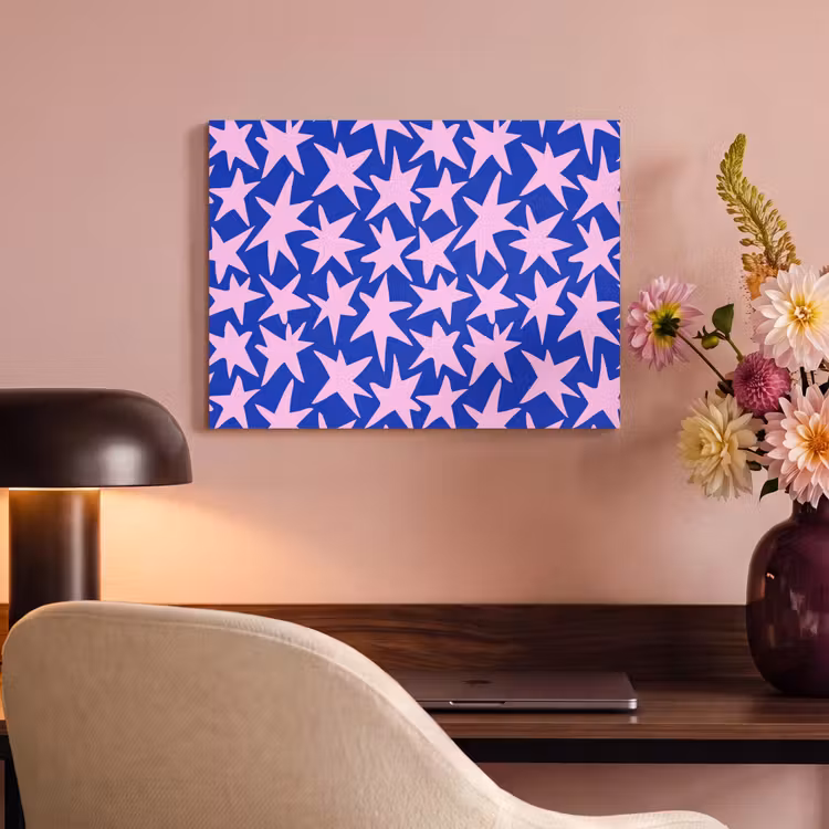 Modern - Sterren - Blauw PET vilt klein 837 -sfeer3