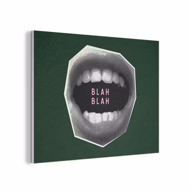 Mond - Groen - Illustratie - BLAH BLAH PET vilt klein -3d