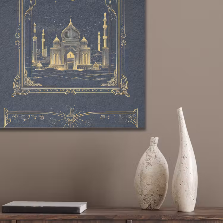 Moskee - Islam - Goud - Ramadan - Islamitische PET vilt klein -sfeer6_closeup