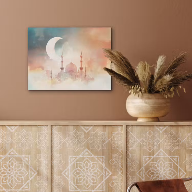 Moskee - Kleurrijke wolken - Arabisch - Ramadan - Islamitische PET vilt klein -sfeer4