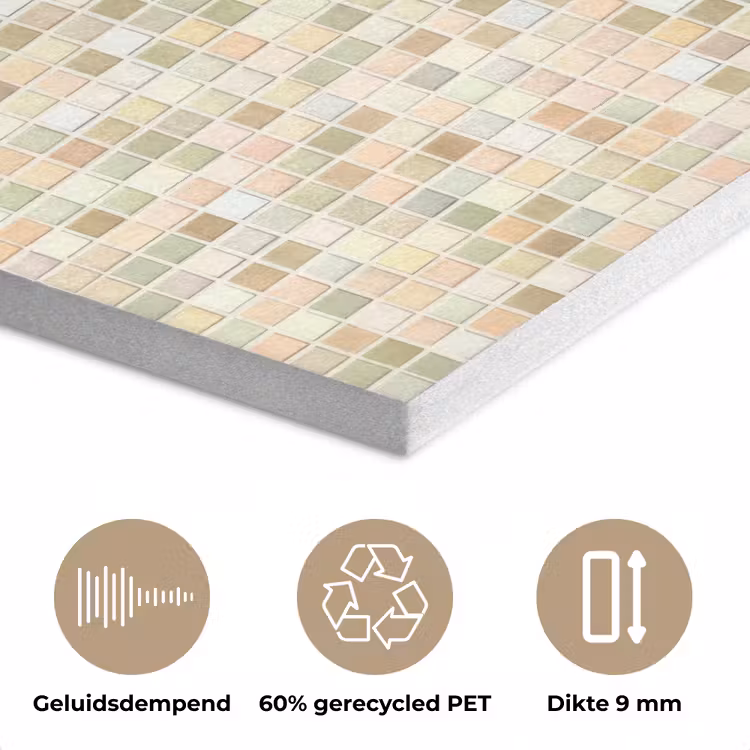 Mozaïek - Patroon - Beige PET vilt klein 837 -closeup_NL