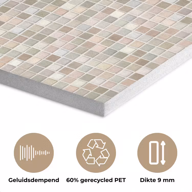 Mozaïek - Patroon- Taupe PET vilt klein 837 -closeup_NL
